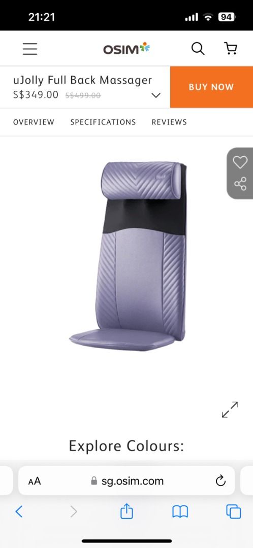 Osim Ujolly Full Back Massager BNIB