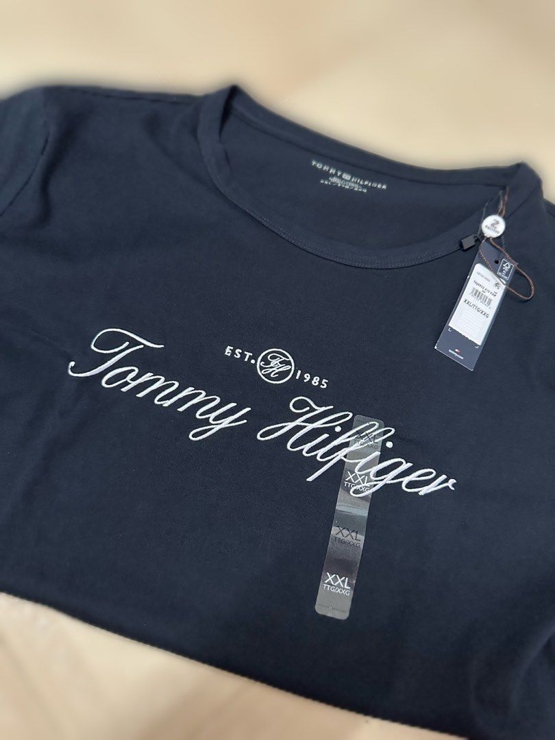 Tommy Hilfiger Embroidered Signature Tshirt Dark Blue