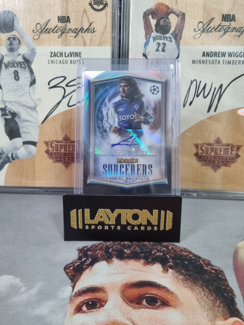 Topps soccer Batistuta merlin auto card, Hobbies & Toys, Toys 