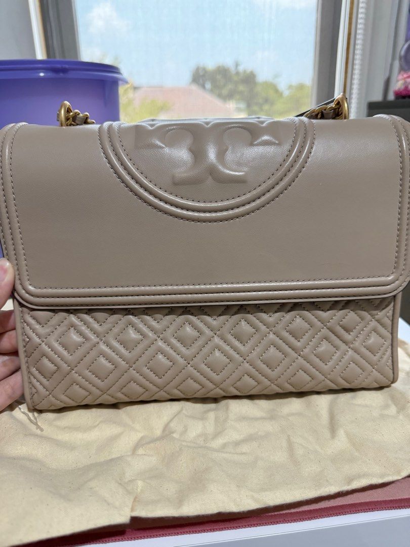 Tory burch fleming light taupe cheap