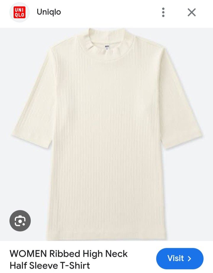 Uniqlo ribbed high neck half sleeve on sale