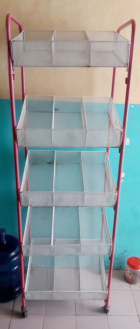 Used/Secondhand Heavy Duty Steel Storage Rack Basket Book Shelf Shelves ...