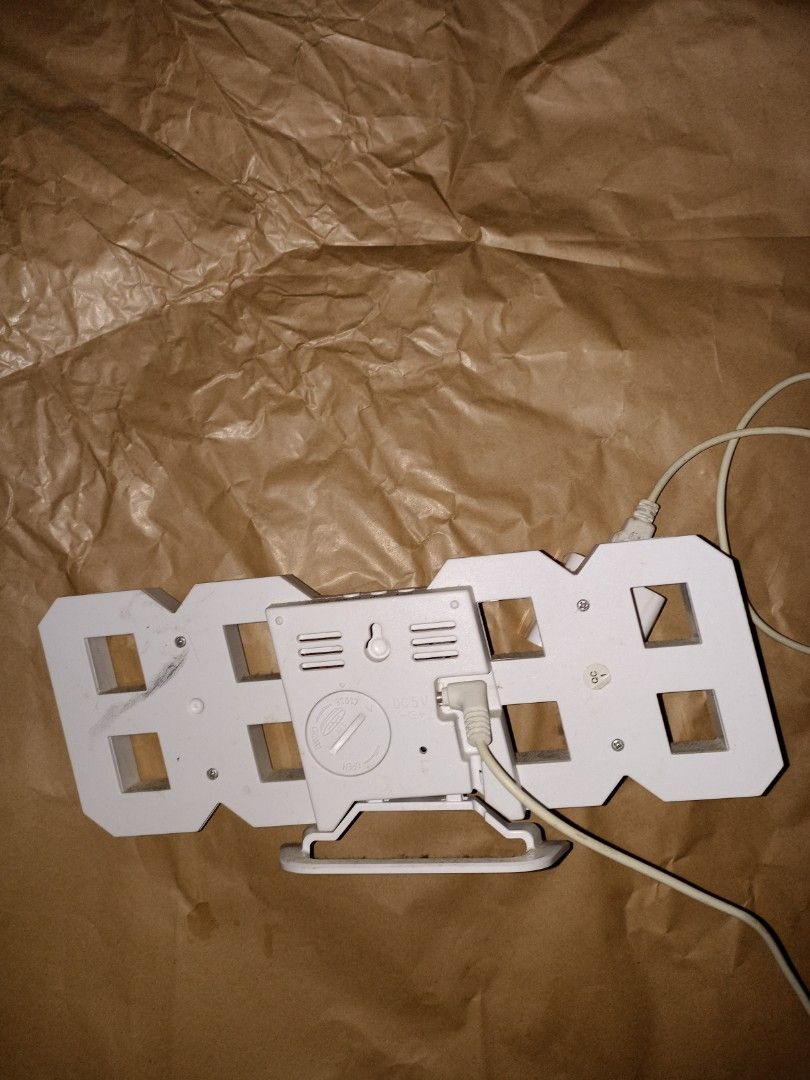 White LED Clock (Category: Clocks) located in Paranaque City. Submitted by hjspc (Listing ID 1318079425, Image 2). Description: Has paint smears at the back and wire got a bit yellow but still functional Adapter not included.