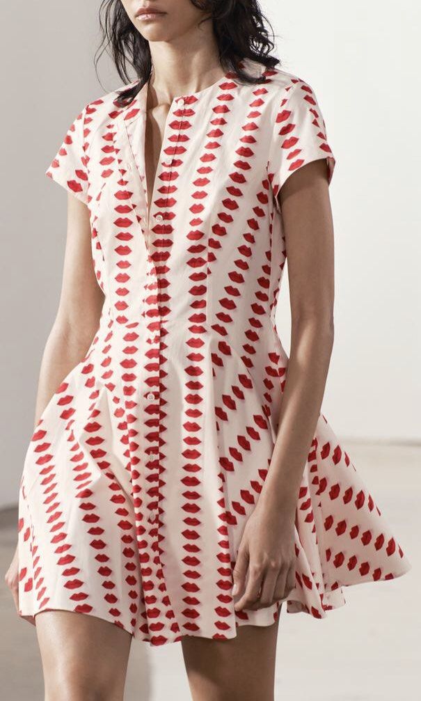 Zara lip print dress cheap