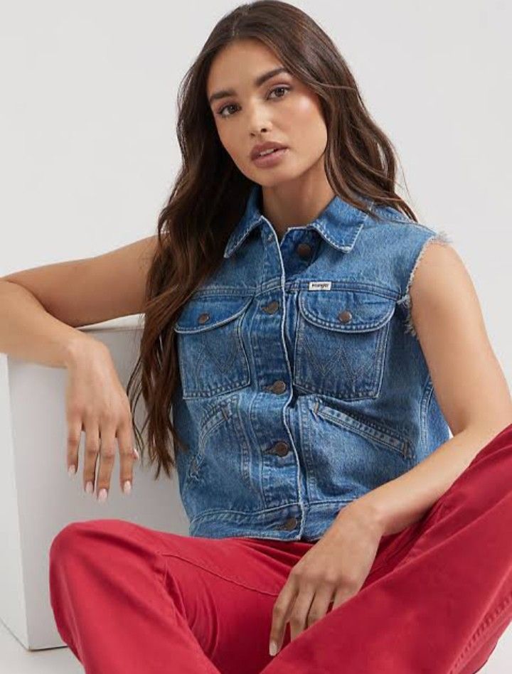 Vintage denim vest cheap