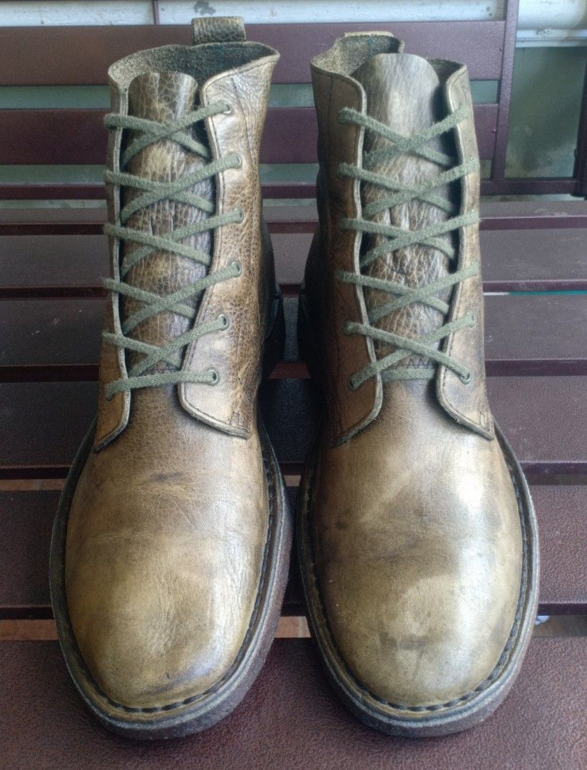 9.5uk Rm58 Clarks Original Desert Mali Green Army Boots Hi Leather