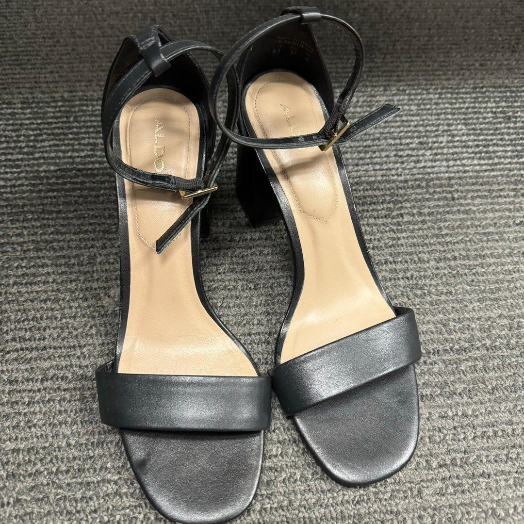 Aldo black block heels best sale