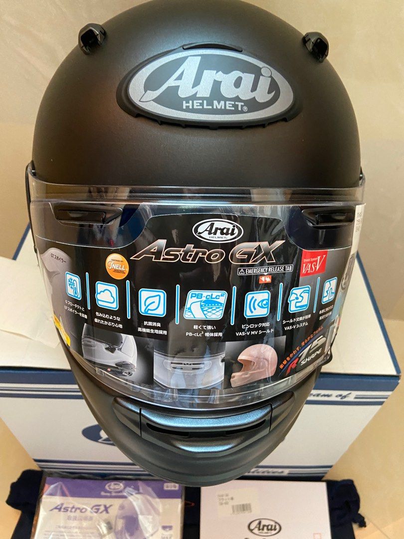 Arai Astro GX Matt Black L Size Helmet, Motorcycles