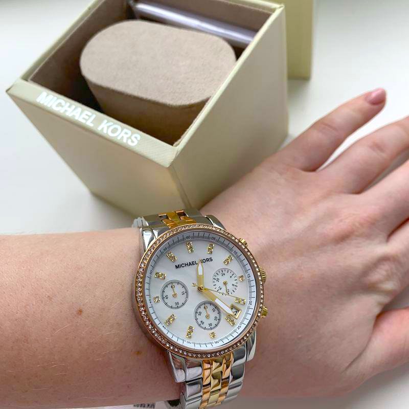 Authentic MK5650 Ritz Tri tone Chronograph Watch Women s Fashion Watches Accessories Watches on Carousell