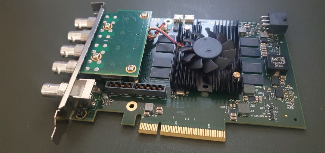 Blackmagic Design Decklink 8K Pro Cinema Capture Card (Category: Other Accessories) located in Quezon City. Submitted by ramhue (Listing ID 1318319597, Image 2). Description: The Blackmagic Design Decklink 8K Pro Cinema Capture Card is an 8-lane PCIe Gen2 digital cinema capture and playback card with four bidirectional 12G-SDI connectors that accept resolutions from SD, DCI 4K (4096 x 2160), and DCI 8K at up to 60 fps. The card supports 8- and 10