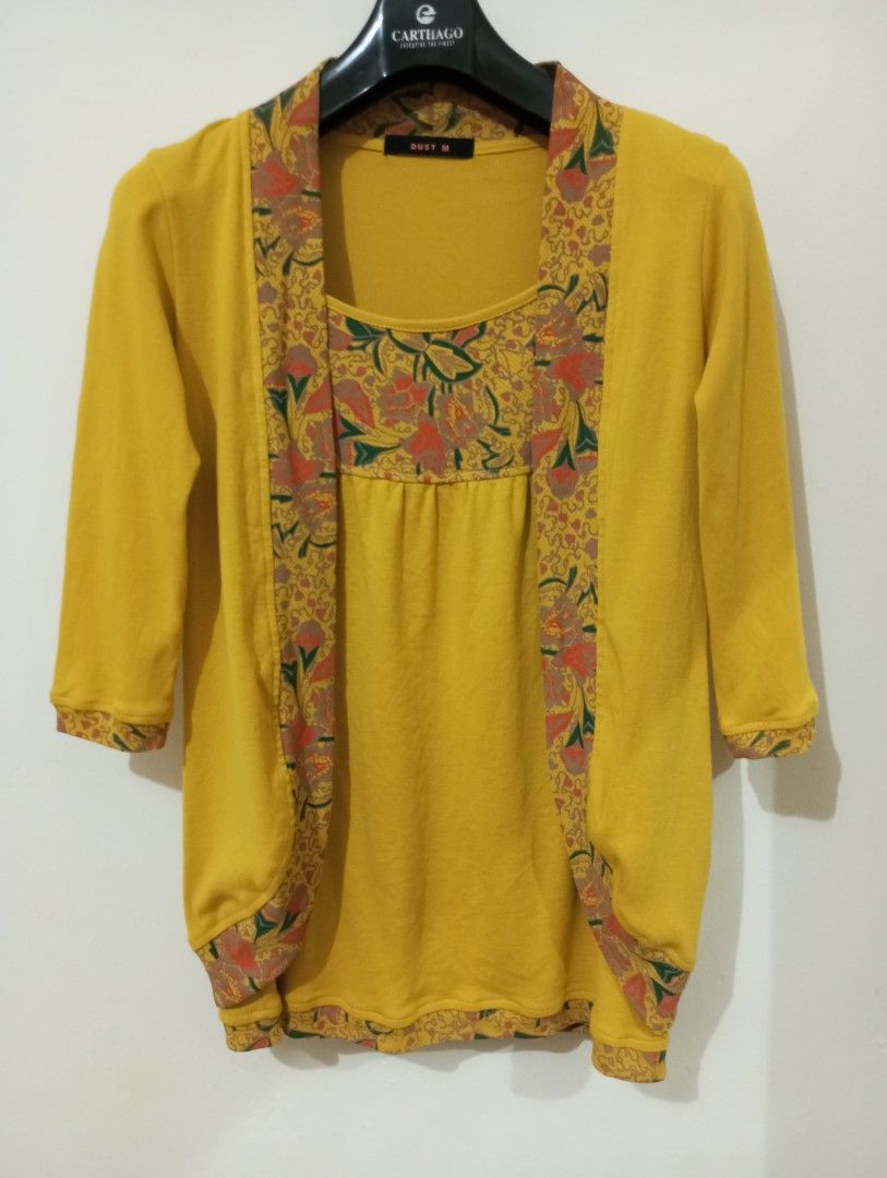 BLUS WANITA SET DALAMAN INNER DAN CARDIGAN BLAZER BAJU ATASAN CEWEK BLOUSE  PRINT ABSTRAK PAKAIAN RESMI KERJA KANTOR SANTAI MURAH HALUS VINTAGE DESIGN 