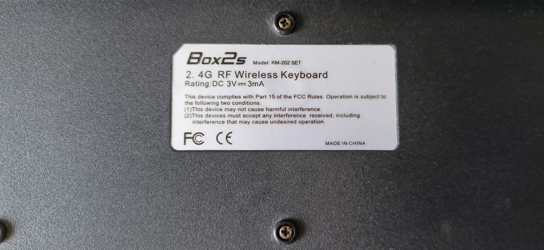 Box2s KM-202 超靜音無線鍵盤 2.4G RF Wireless Keyboard Super quiet, 電腦＆科技, 電腦周邊 ...