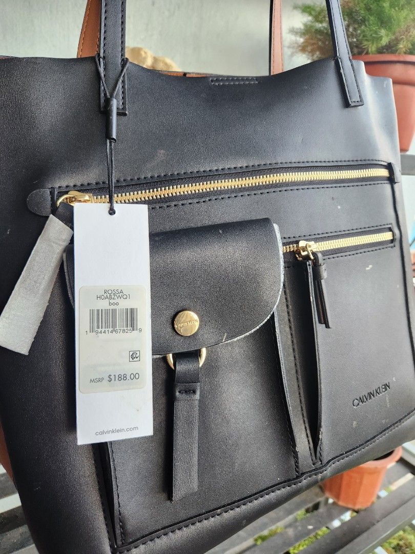 Calvin Klein Rossa Black and Tan Women s Fashion Bags Wallets Tote Bags on Carousell