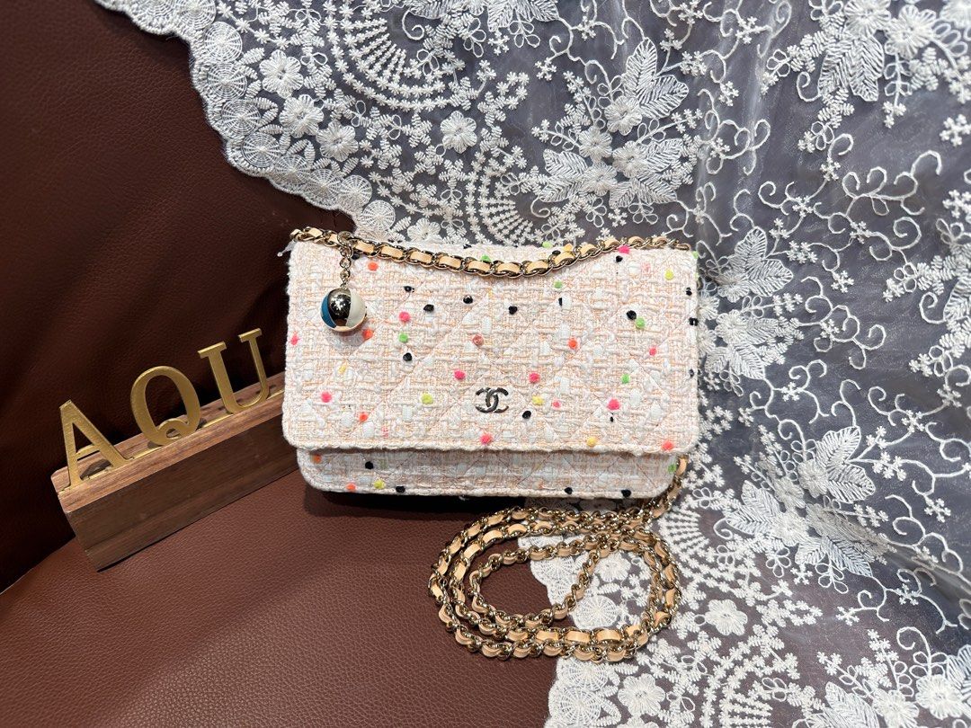 Chanel Candy Cotton Tweed By the Sea Beach Ball Wallet on Chain
