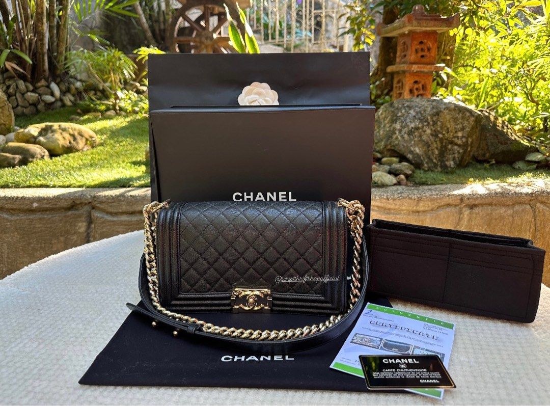 Chanel Le boy Caviar Old medium GHW Luxury Bags Wallets on Carousell