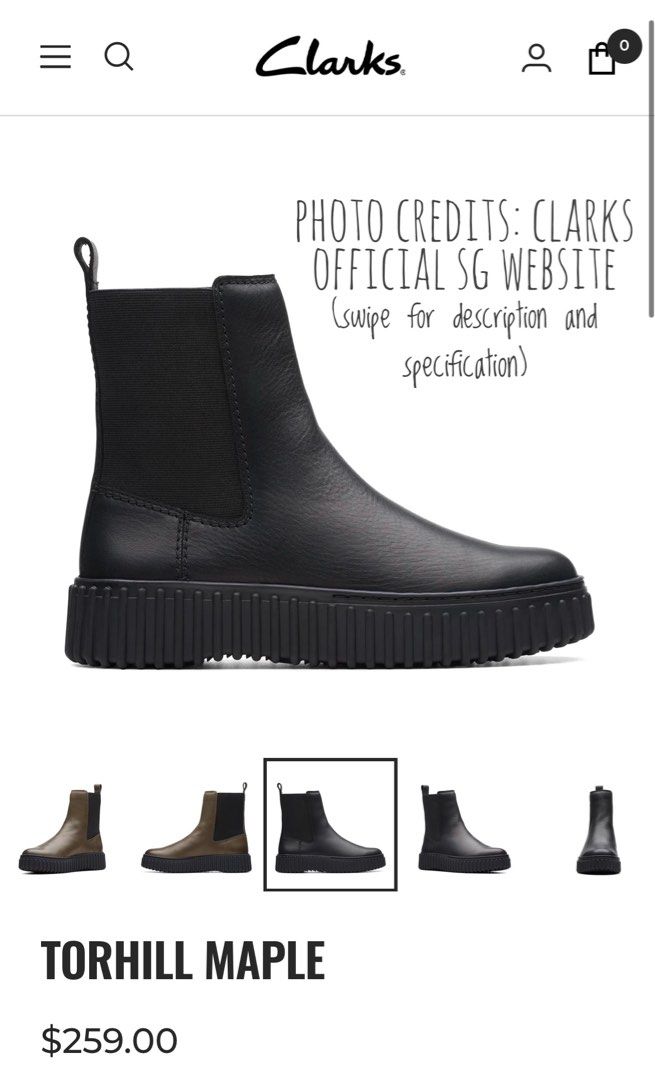 Clarks x Mongabong Chelsea Torhill Maple leather boots in Black, Women