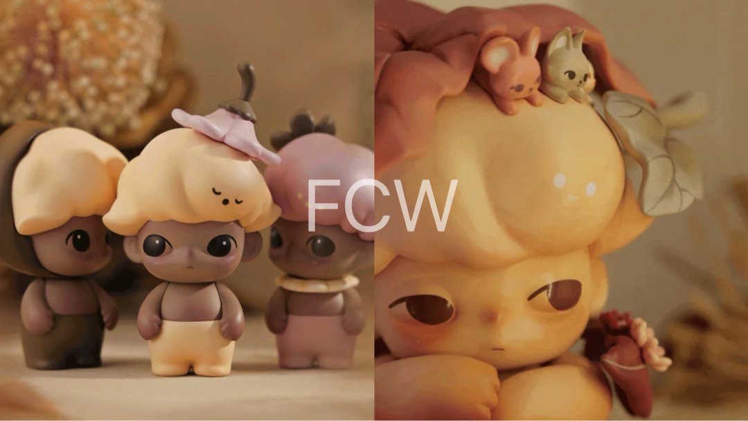 DIMOO 捉迷藏小精灵套装枯葉FIGURE 限定款POP MART POPMART 泡泡