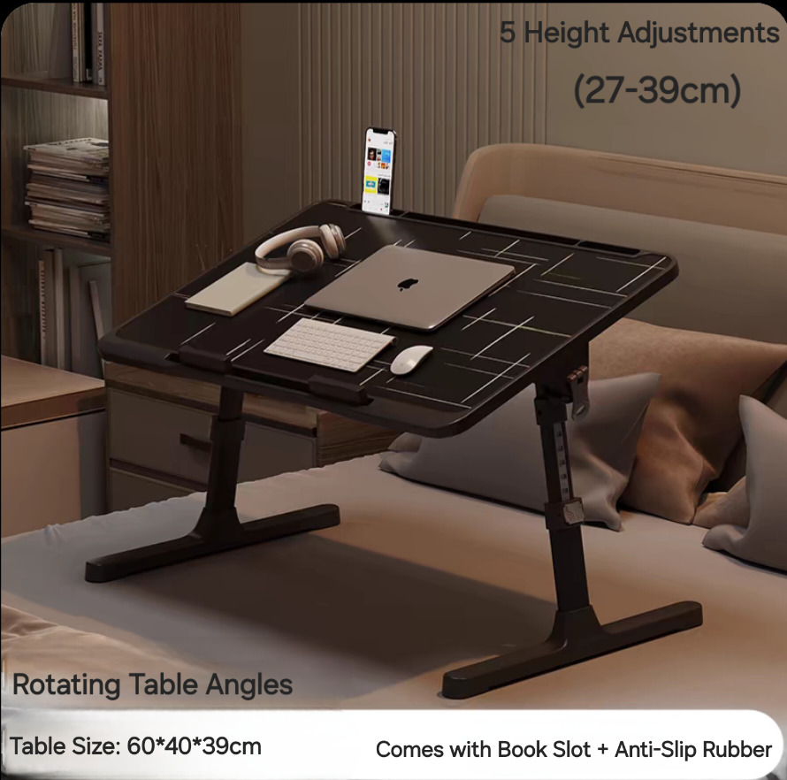 Foldable Laptop Desk Rotatable Desk Angle Anti-Slip Rubber Computer ...