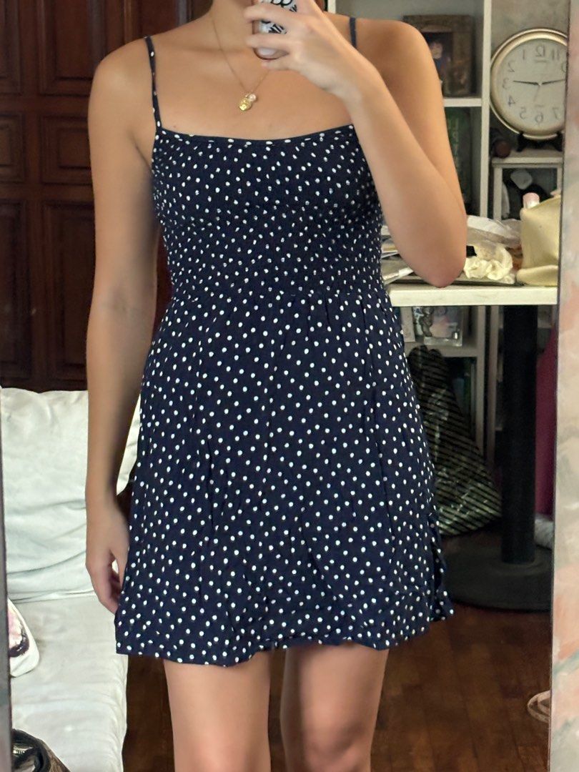 princess polly baby blue dress Buy Forever 21 Navy & Cream Polka Dot Dress for Women Online @ Tata CLiQ main image 1