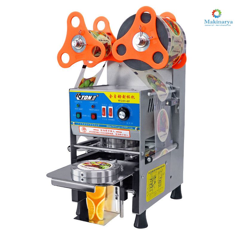 Fully Automatic Cup Sealer Machine Brandnew (Category: Other Kitchen Appliances) located in Manila. Submitted by makinaryageneral.merchandise (Listing ID 1150890919, Image 1). Description: Fully Automatic With Counter Price: 17500.00 Without Counter Price: 17000.00 Model: ET-Q7 Brand Name: Eton Power: 350w Output: 300-400cups/hr. Cup Diameter: 9.5cm Cup Height 12cm 1. Easy to use 2. Easy to Clean 3. High Quality 4. Easy and simple temperature set