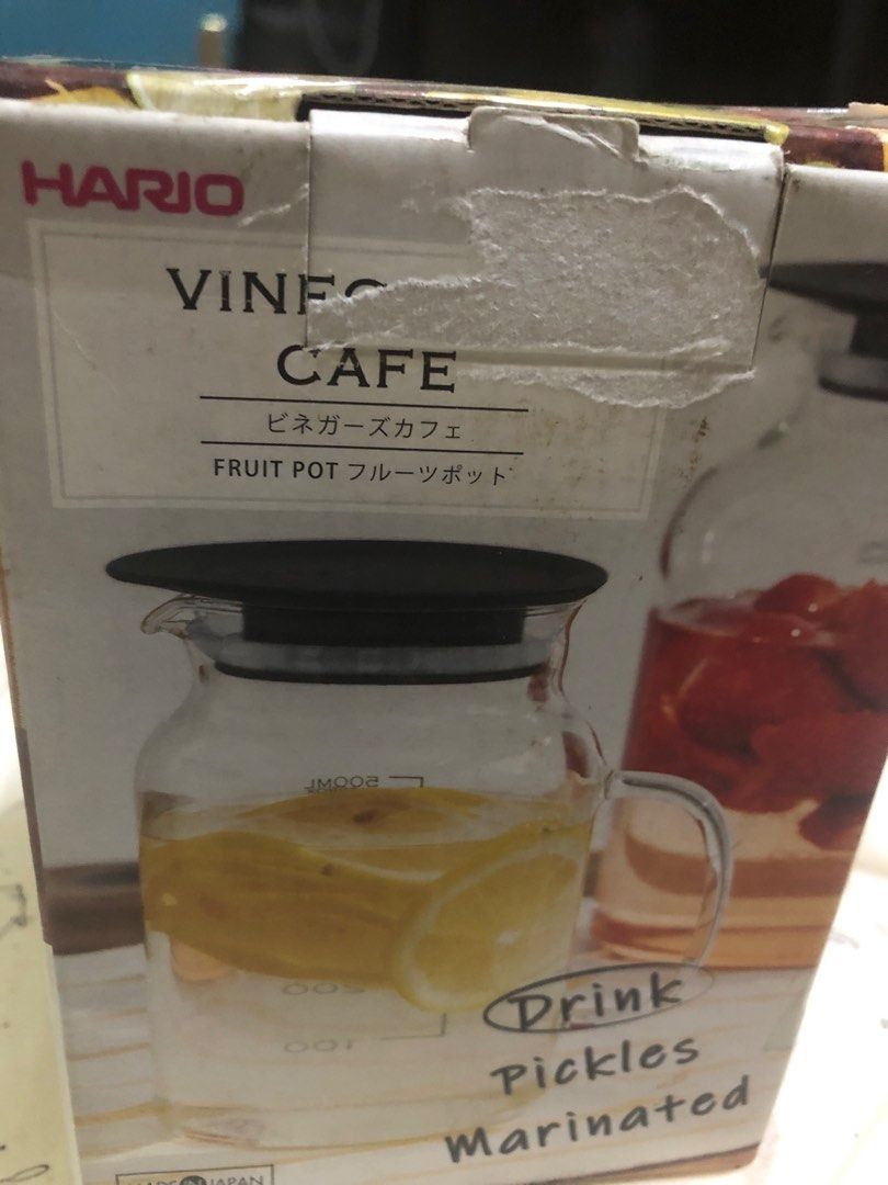 Hario lemon vinegar drink maker (Category: Coffee & Tea Tableware) located in Los Banos. Submitted by profemy (Listing ID 1318325870, Image 2). Description: Hario brand, The box says it is made of heatproof glass and can be used in a microwave oven. The box gives instructions (use google translate) for making lemon vinegar..