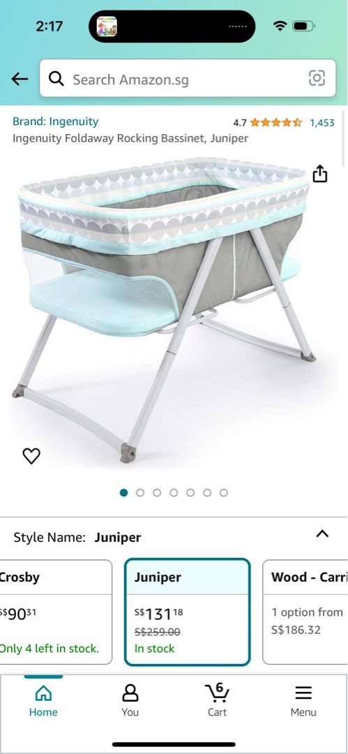 Ingenuity Foldaway Rocking Bassinet Juniper Babies Kids Baby Nursery Kids Furniture Cots Cribs on Carousell