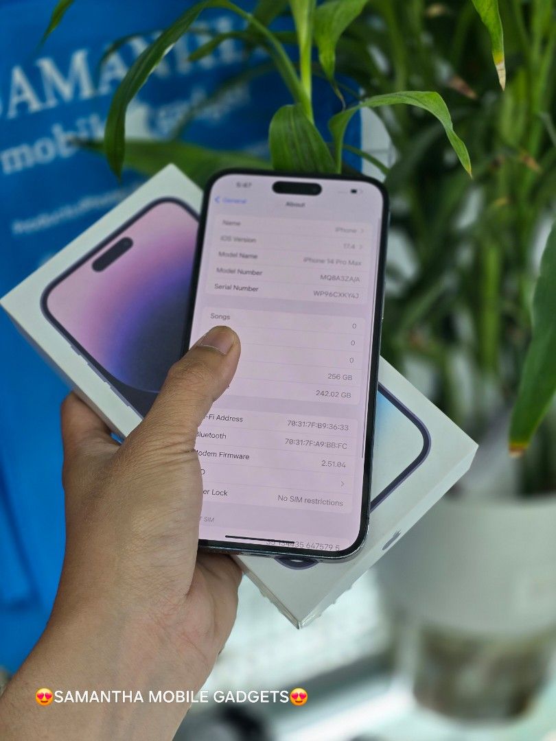Iphone 14 Promax 256gb HK Variant Dual Sim (Category: iPhone 14 Series) located in Manila. Submitted by lenweltong05295 (Listing ID 1318354494, Image 3). Description: Iphone 14 Promax 256gb HK Variant Dual Sim Secondhand Charger Included Onhand Stock.