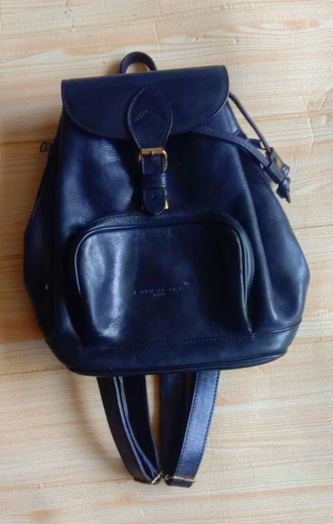 Lancaster Tas Ransel Kulit Backpack Tas Punggung warna hitam uk 25x20x11 CM
