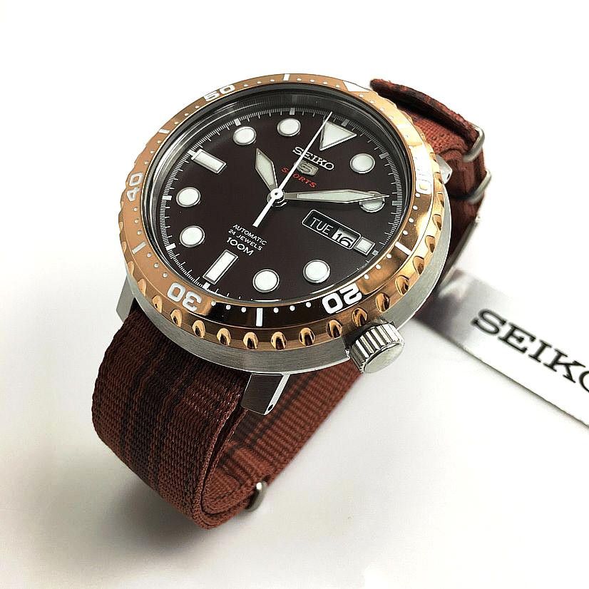Lowest Price Seiko 5 Sports Bottle Cap SRPC68 Men s Automatic Brown Dial Nylon Strap Watch srpc68 srpc68k srpc68k1 Birthday gift birthday seiko BRAND NEW IN BOX WITH 1 YEAR WARRANTY Men s Fashion Watc...