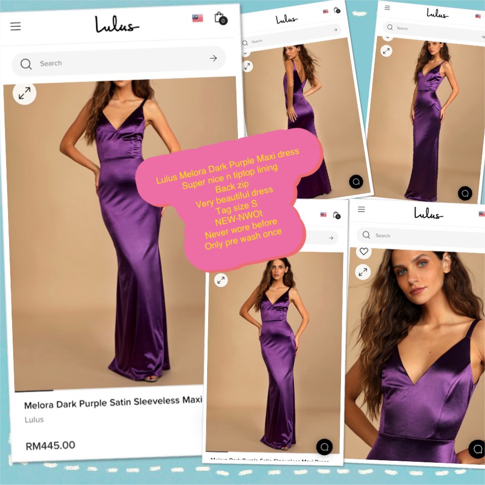 Lulus ori Melora Purple Satin Sleeveless dress NEW NWOT tiptop notch excellent condition very beautiful