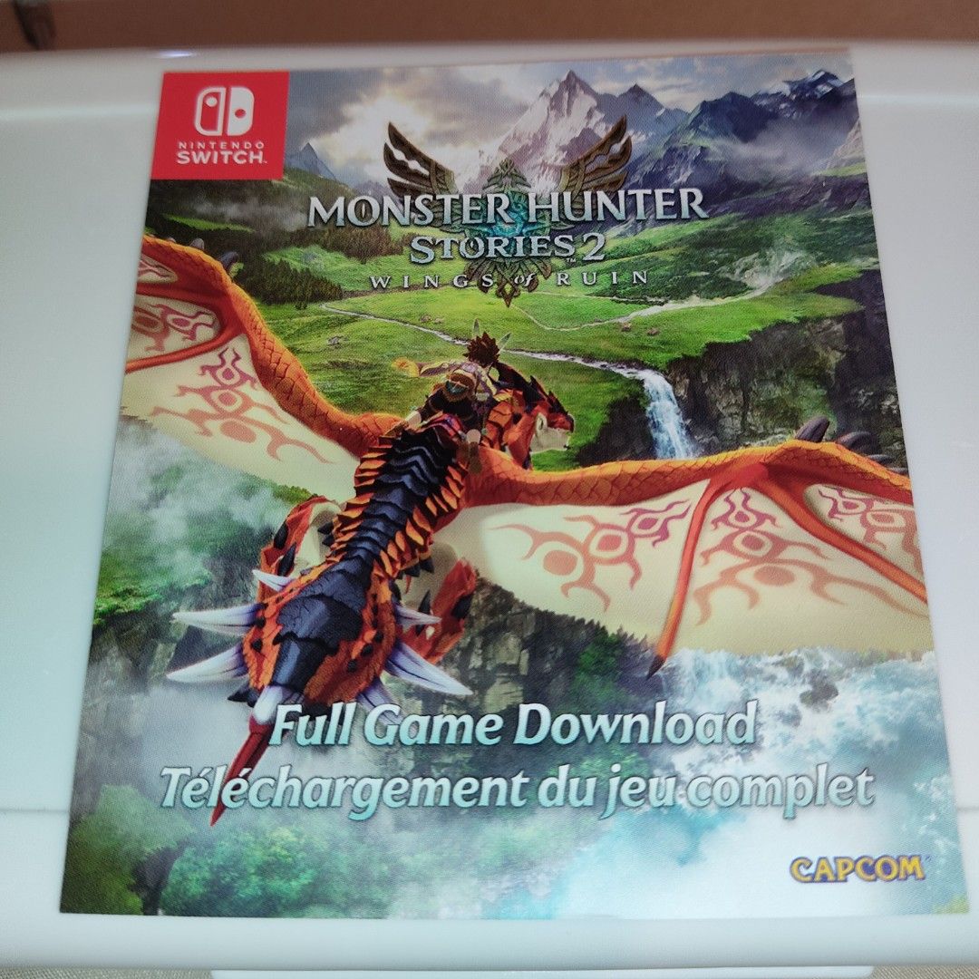 Monster Hunter Stories 2 Digital Download (Category: Nintendo) located in Manila. Submitted by hpbtan (Listing ID 1318283447, Image 1). Description: Nego price. Download code ito ng MH Stories 2 na kasama sa MH Stories Collection (physical). I already have the cartridge for MHS2 so naduplicate na siya..