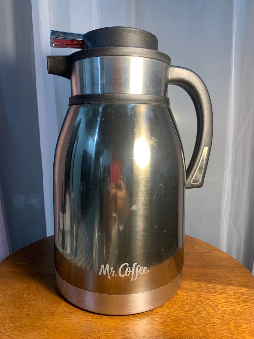 Mr. Coffee Thermal Coffee Pot (Category: Coffee Machines & Makers) located in Bacoor. Submitted by mydeclutt (Listing ID 1318381004, Image 3). Description: Never used but only stored Can hold 1.89L Needs cleaning.