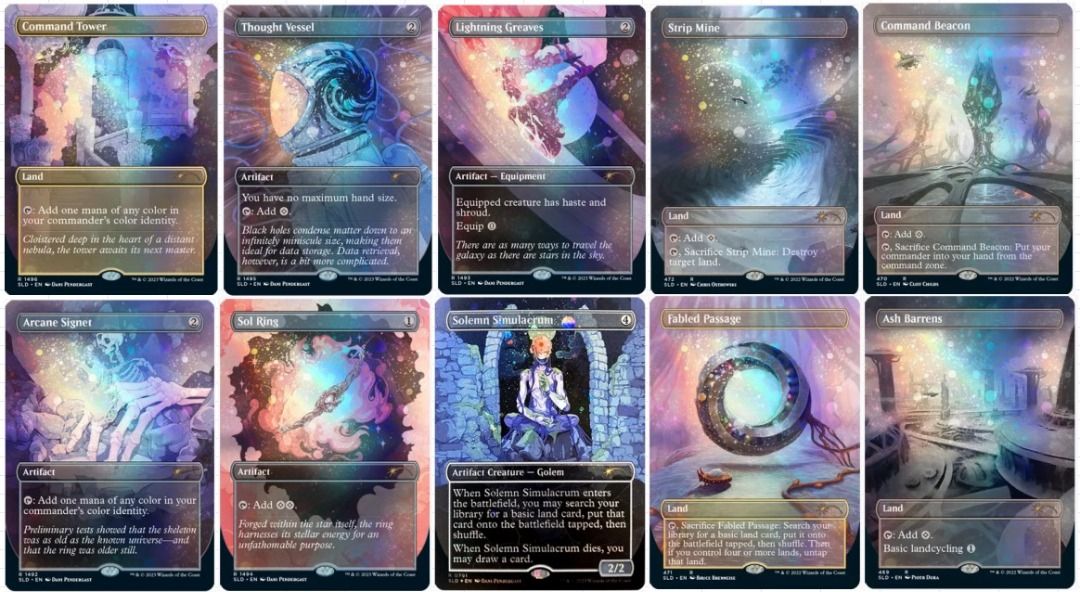 MTG Secret Lair Drop exclusive bundled SLD set of 10 Galaxy Foil cards  (Super Rare!!) per set @ today's special prices! Click in to check prices!!