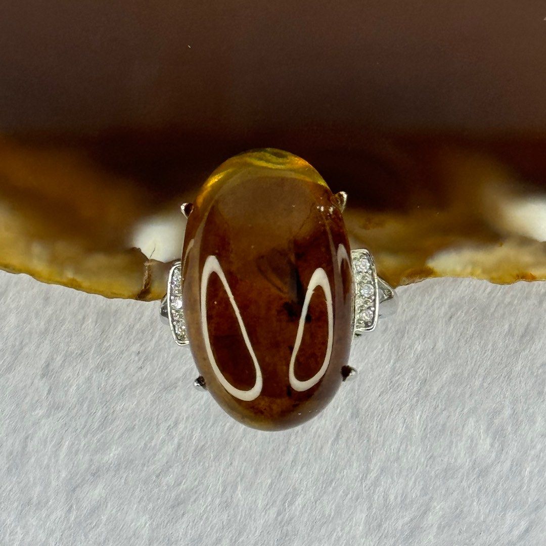 Natural Red with Yellow Amber with Flying Insect inclusion in S925 Sliver Ring Adjustable Size 4.01g 23.0 by 13.8 by 9.5mm Women s Fashion Jewelry Organisers Rings on Carousell