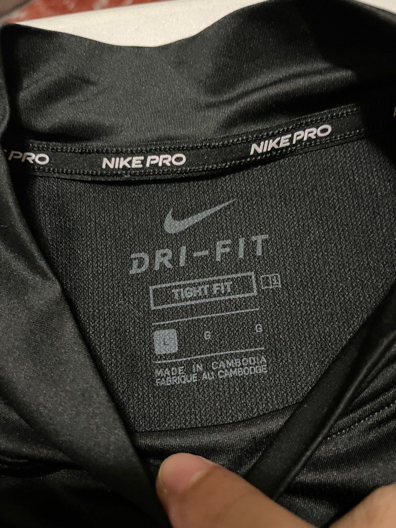 Nike Pro Compression Longsleeve (Category: Activewear) located in Davao. Submitted by walterwhite001 (Listing ID 1318262228, Image 3). Description: Size L on tag 17x27-28.