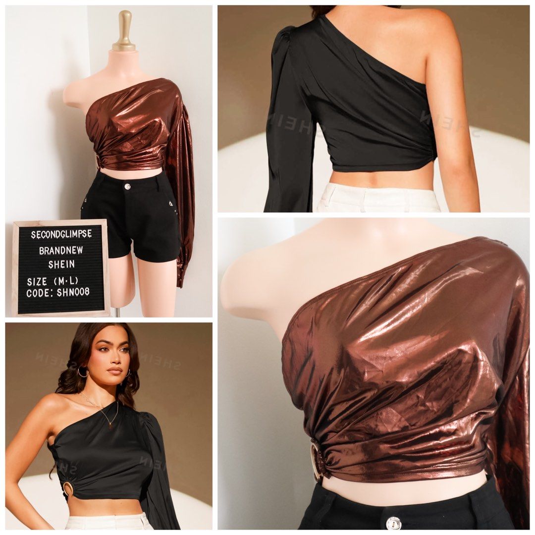 One shoulder o ring crop top clearance