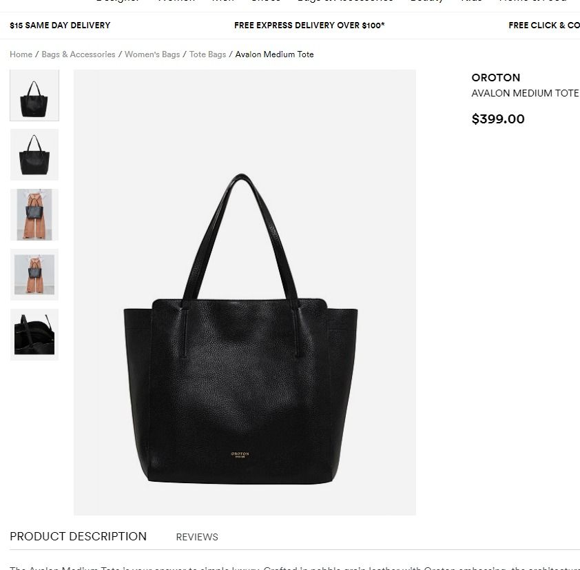 Avalon tote oroton top