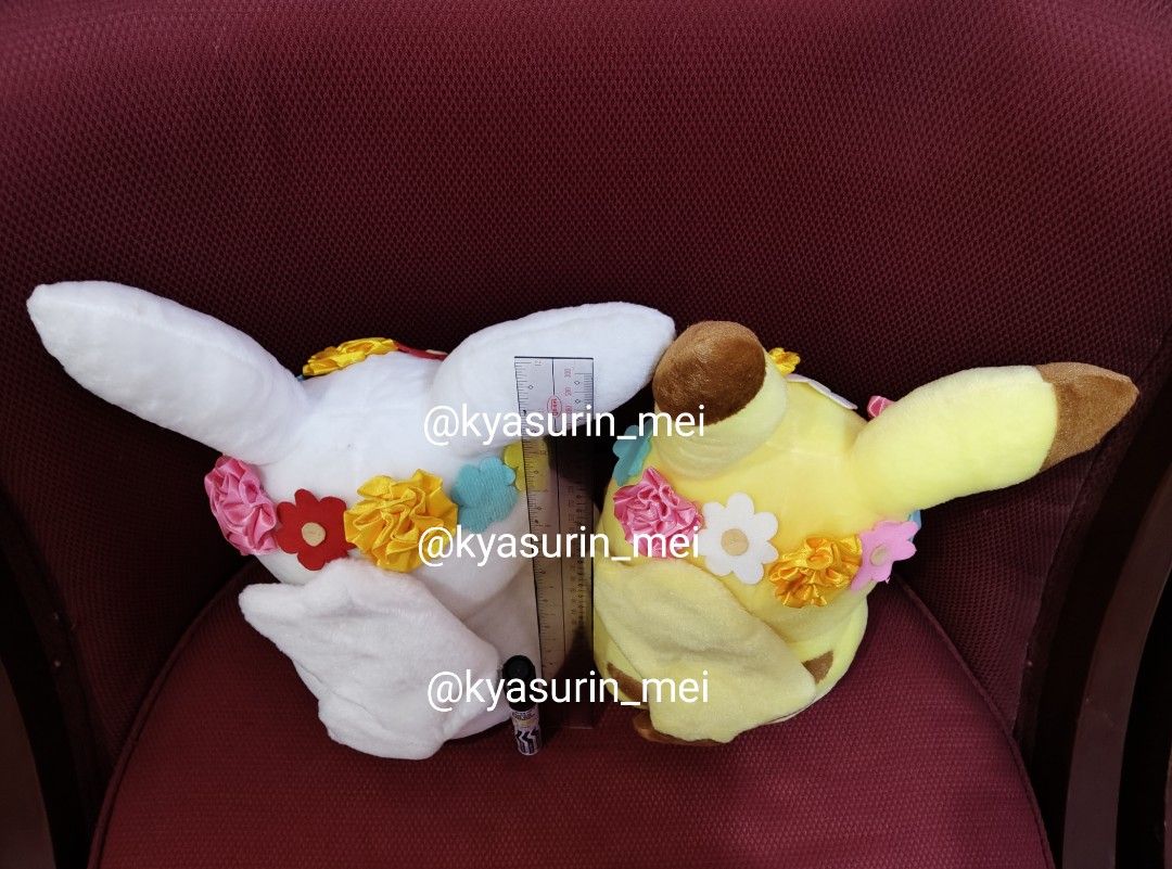12 inches SET Pikachu Flower Crown Easter Plush and Winter White Girl Snowman Pikachu BUNDLE 2 pcs. Pokemon Stuffed Toy Hobbies Toys Toys Games on Carousell