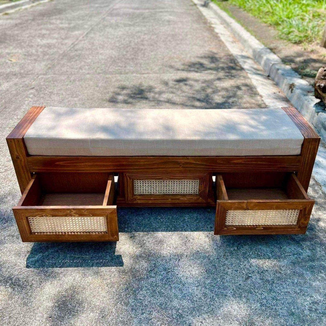 Solihiya Bench with Storage Drawers (Category: Sofas) located in Pasig City. Submitted by icraft_handicraft (Listing ID 1318357789, Image 2). Description: 📍 Visit Us: Address: #31 Lot 7 Block 9 F. Legaspi St., Maybunga, Pasig City Waze Pin: 31 Francisco Legaspi, Pasig Contact Persons: Aya or Chris ☎️ (02) 7121 0756 📞 (0915) 931 4110 🕒 Store Hours: Monday to Saturday 10:00 AM - 7:00 PM ‼️ BIR and DTI Registered ‼️ Official Receipts Available.
