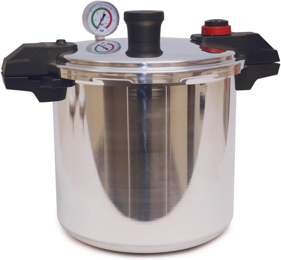 T fal Pressure Cooker Aluminum Pressure Canner 22 Quart 3 PSI Settings Cookware Pots and Pans Large Capacity Cooling Racks Recipe Booket