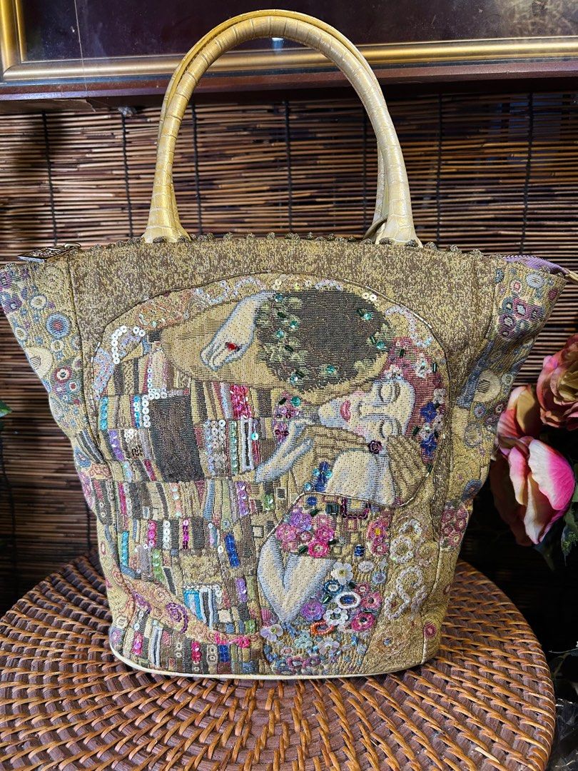 THINK BEE Golden Klimt. Tapestry Tote bag. RARE BAG. Vintage thnk bee. COLLECTIBLE ITEM Luxury Bags Wallets on Carousell