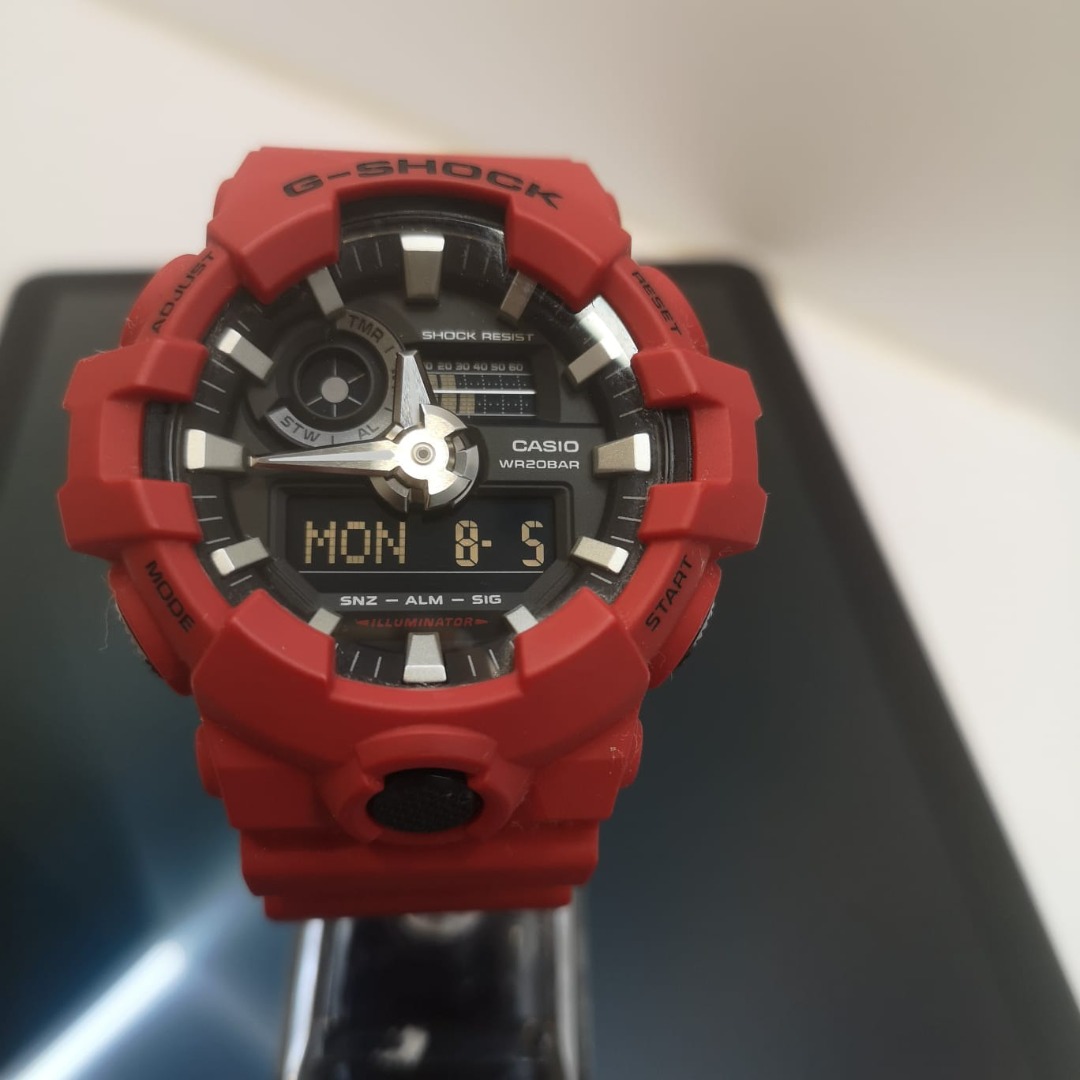 CT- Casio G-Shock Analog Digital Men's Watch (Red x Black) GA-700-4A ...