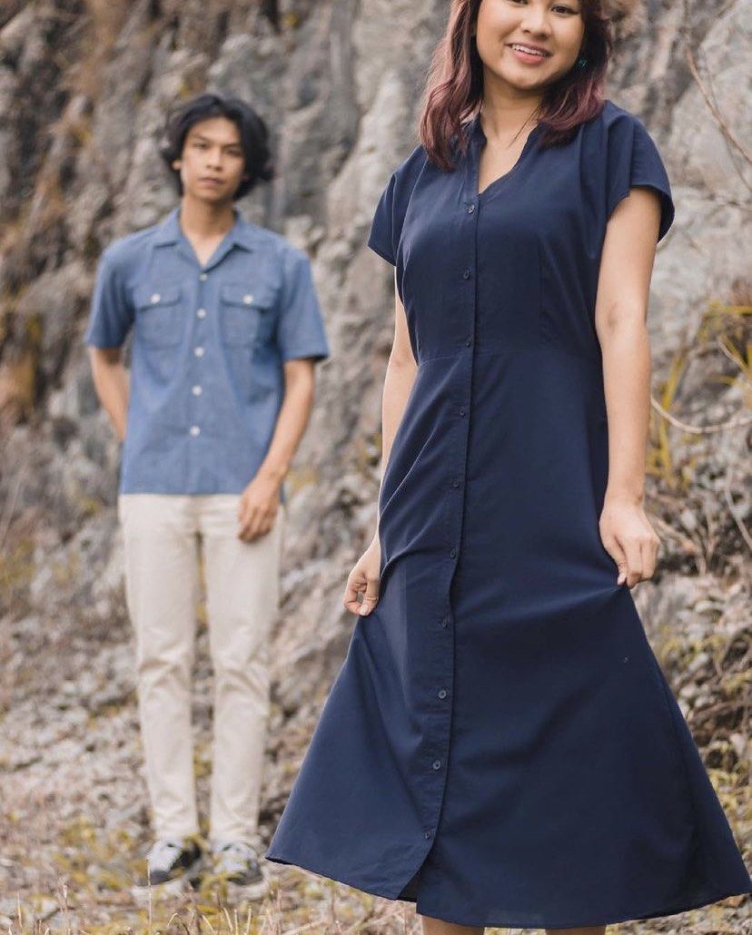 Short sleeve flare dress best sale