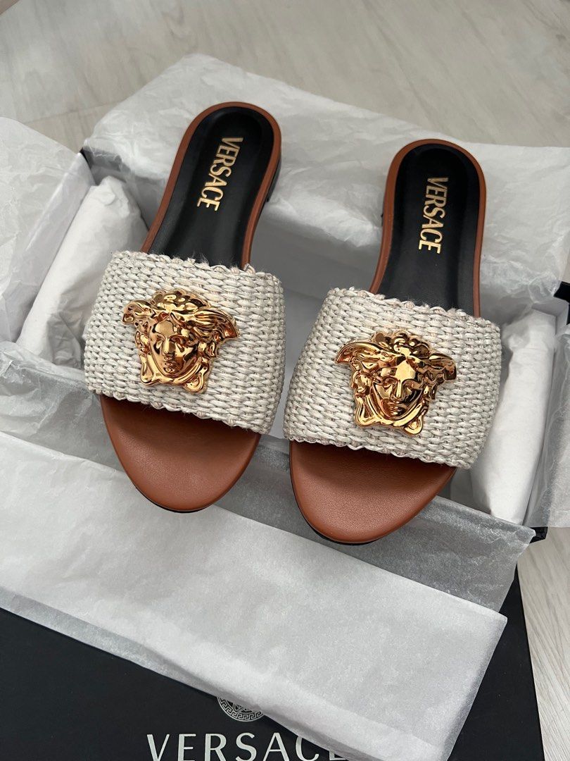 Versace diamond slides best sale