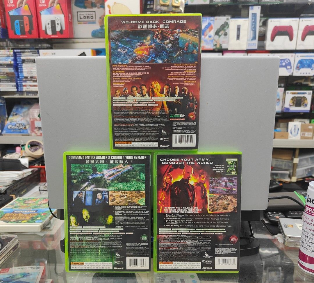 Xbox 360 Command & Conquer (Category: Xbox) located in Singapore. Submitted by newsoonbee (Listing ID 1292292727, Image 2). Description: 👍 Pre-owned 👍 Tested , Very Good Condition 👍 compatible Xbox Series X , Xbox One & Xbox 360 👍 Include Manual 👍 Red Alert 3 $29 👍 Kane's Wrath $28 👍 Tiberium Wars $25 🎮 New Soon Bee 四十年老店 Selling Gaming Console Since 1983 Blk 252 Jurong East st 24 #01-139 , Singapore 600252 Monday - Saturday , 10.30am -8p
