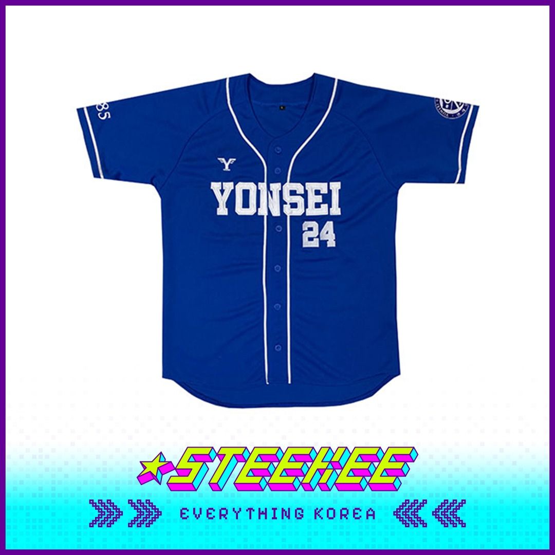 Yonsei University Baseball Embroidered Blue Jersey by Steekee