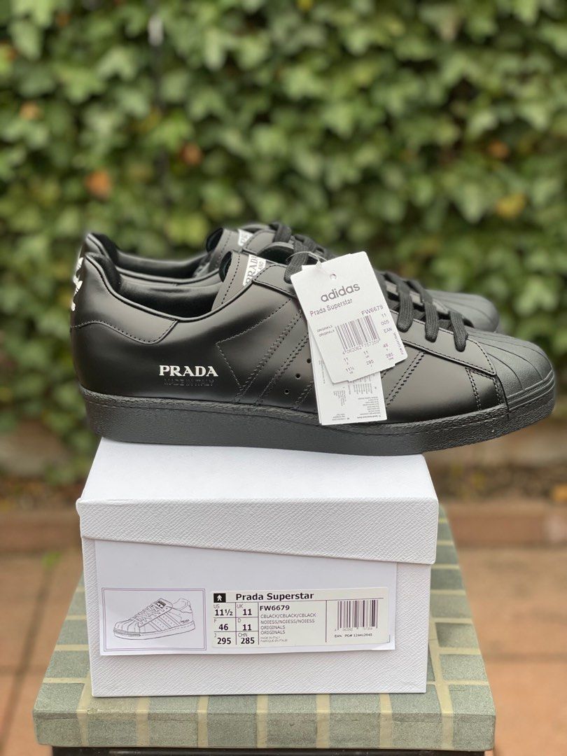 Adidas Superstar PRADA limited edition (Category: Sneakers) located in Dumaguete. Submitted by lorrainepadilla (Listing ID 1318502345, Image 2). Description: ‼️ FOR SALE ‼️ Adidas Superstar PRADA edition 👟 Size: 11 1/2 (US) 46 (EU) Php 25,000 Only 1 item. Limited Edition ☺️ Message for more inquiries..