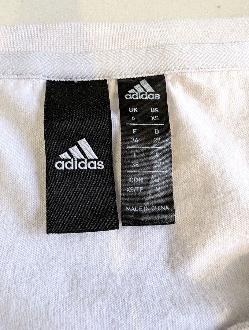 Adidas Women s White Tee T Shirt In UK 6 US XS Women s Fashion Tops Other Tops on Carousell