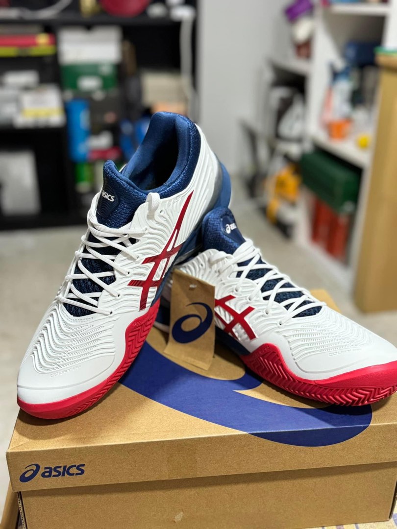 ASICS Court ff2 Clay Tennis Shoes White/Mako Blue Men #39 s Fashion