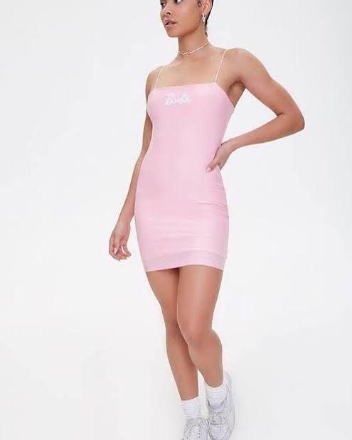 barbie bodycon dress forever 21 Forever 21 x Barbie Pink Velvet Bodycon Mini Dress S Barbiecore glam Party  80's